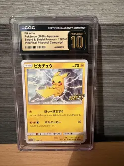2020 cgc 10 Japanese Pokemon Pikachu Pika Pika! Campaign Promo Card 126/S-P - Image 1