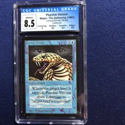 MTG Beta Psychic Venom CGC 8.5 Quad+ NM/Mint+ (Mint centering) 1993 - Image 1