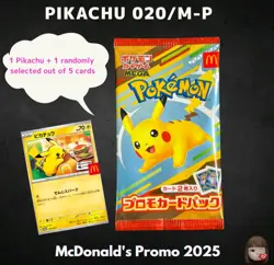 Pikachu 020/M-P Sealed McDonald's Promo Pack 2025 Japanese Pokemon US SELLER - Image 1