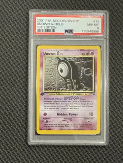 2001 Pokemon Neo Discovery Holo Rare Unown A First Edition 14/75 PSA 8 - Image 1