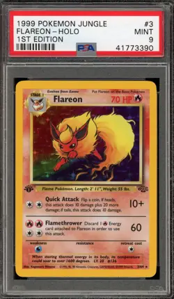 Pokemon Flareon Jungle 1st Edition Holo Rare #3 PSA 9 Mint - Image 1