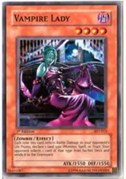 Heavily Played, English Yu Gi Oh Vampire Lady - AST-013 - Common - 1st Edition A - Image 1
