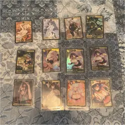 Waifu Wars V Series Full Art English Foil & Regular Character Cards Lot of 12 - Image 1