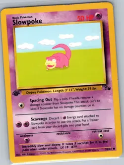 Slowpoke 1st Edition 55/62 Non Holo Fossil - Pokemon Card - LP - Image 1