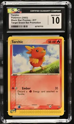 CGC 10 GEM MINT Torchic 2003 Black Star Promos 017 Pokemon Card - Image 1