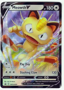 Meowth V Promo SWSH: Sword & Shield Promo Cards SWSH004 NM - Image 1