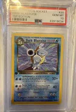 LOT (2) 1ST EDITION DARK BLASTOISE POKEMON NON HOLO WOTC PSA 10 ROCKET SET 2000 - Image 2