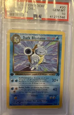 LOT (2) 1ST EDITION DARK BLASTOISE POKEMON NON HOLO WOTC PSA 10 ROCKET SET 2000 - Image 3