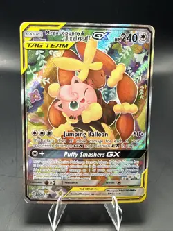 Pokemon Mega Lopunny & Jigglypuff GX 226/236 Rare Ultra Cosmic Eclipse HP - Image 1