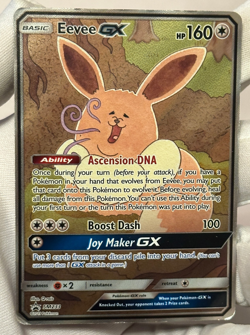 Pokemon TCG Eevee GX SM233 Full Art Promo Black Star Ultra Rare Holo Heavy Play - Image 1