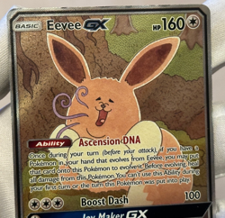 Pokemon TCG Eevee GX SM233 Full Art Promo Black Star Ultra Rare Holo Heavy Play - Image 2
