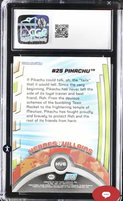 2000 Pokemon Topps Series 3 - Heroes & Villains - Pikachu #25 - CGC 7.5 - Image 2