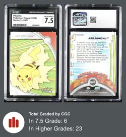 2000 Pokemon Topps Series 3 - Heroes & Villains - Pikachu #25 - CGC 7.5 - Image 3
