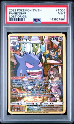2022 POKEMON SWORD & SHIELD LOST ORIGIN #TG06 FULL ART/GENGAR PSA 9 MINT - Image 1