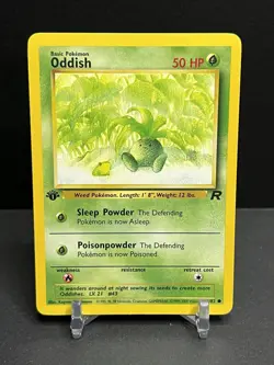 POKEMON TCG ODDISH 63/82 COMMON REGULAR LP/NM 1ST EDITION TEAM ROCKET - Image 1