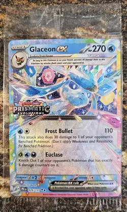 Pokemon 2025 Prismatic Evolutions Glaceon Ex Stamped 26 Sealed NM or Better - Image 1