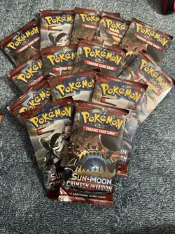 Pokemon Sun & Moon Crimson Invasion Booster Packs 12 Pack Lot English - Image 4
