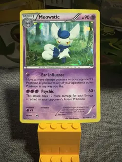 Pokemon TCG Meowstic 43/106 XY Flashfire Cracked Ice Holo Rare Card - Image 1