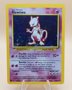 Mewtwo Holo Rare Base Set 10/102 Pokemon Card - WOTC 1999 - Image 1