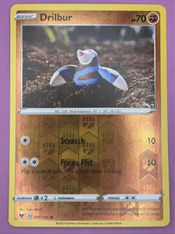 Drilbur 091/185 Vivid Voltage Reverse Holo Pokemon Card - Yuka Morii - Image 1
