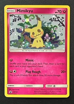 Mimikyu SM163 Holo Pokemon Sun Moon Team Up Black Star Blister Promo Card NM - Image 1
