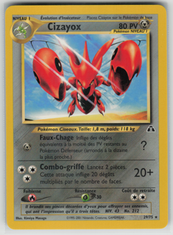 French Scizor Neo Discovery Unlimited Non Holo Rare 29/75 NM Pokemon Card - Image 1