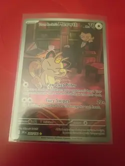 Pokemon TCG Destined Rivals Team Rockets Meowth Card 203/182 NM Condition - Image 1