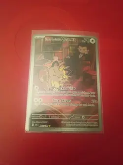 Pokemon TCG Destined Rivals Team Rockets Meowth Card 203/182 NM Condition - Image 2