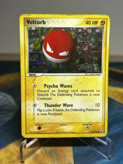Voltorb 80/109 Reverse Holo EX Team Rocket Returns Pokemon Stamped Card DMG Back - Image 1