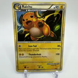 Raichu 30/30 Raichu Deck HS Trainer Kit Holo Rare Pokemon Card 2010 - Image 1