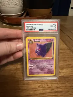 Pokemon Gengar 20/62 Fossil 1st Edition Rare Regular 1999 PSA 8 - Image 1