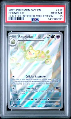 2025 POKEMON SVP EN-SV BLACK STAR PROMO #212 REUNICLUS PSA 10 - Image 1