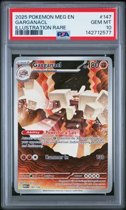2025 POKEMON MEG EN-MEGA EVOLUTION ILLUSTRATION RARE #147 GARGANACL PSA 10 - Image 1