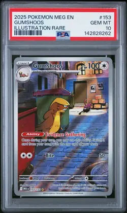 2025 POKEMON MEG EN-MEGA EVOLUTION ILLUSTRATION RARE #153 GUMSHOOS PSA 10 - Image 1