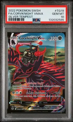 2022 POKEMON SWORD & SHIELD SILVER TEMPEST FULL ART/CORVIKNIGHT VMAX PSA 10 - Image 1