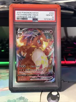 Pokemon TCG Charizard VMAX Darkness Ablaze 020/189 PSA 10 W/ Protective Guard - Image 1