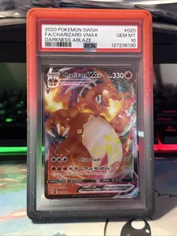Pokemon TCG Charizard VMAX Darkness Ablaze 020/189 PSA 10 W/ Protective Guard - Image 3