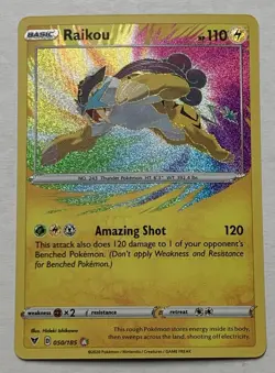 Pokemon Vivid Voltage Raikou 050/185 Amazing Rare Holo NM - Image 1
