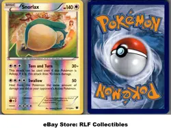 2016 Pokemon, XY Fates Collide, #77/124 Snorlax, Reverse Holo Rare - Image 1