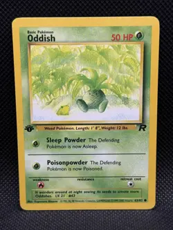 Oddish 63/82 1st Edition Team Rocket Pokemon TCG LP - Image 1