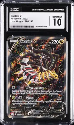 POKEMON SWORD & SHIELD LOST ORIGIN ALTERNATE FULL ART #186/196 GIRATINA V CGC 10 - Image 1