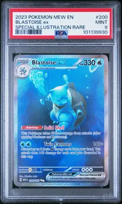 PSA 9 MINT 2023 POKEMON MEW EN-151 #200 BLASTOISE ex SPECIAL ILLUSTRATION RARE - Image 1