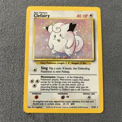 Clefairy 5/102- Base Set WOTC Unlimited Rare Holo Pokemon TCG LP plus 1999 - Image 1