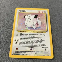 Clefairy 5/102- Base Set WOTC Unlimited Rare Holo Pokemon TCG LP plus 1999 - Image 3
