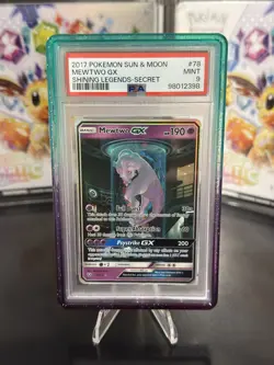 Pokemon TCG Mewtwo GX 78/73 Shining Legends MINT PSA 9 + Guard Included - Image 1