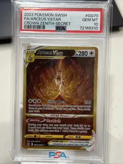 2023 Pokemon Sword & Shield Crown Zenith Secret FA/Arceus Vstar #GG70 PSA 10 - Image 1