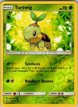 Turtwig (6) 6/156 SM - Ultra Prism Pokemon TCG LP-NM - Image 1