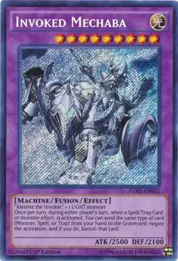 Yugioh! LP Invoked Mechaba - FUEN-EN032 - Secret Rare - 1st Edition Lightly Play - Image 1