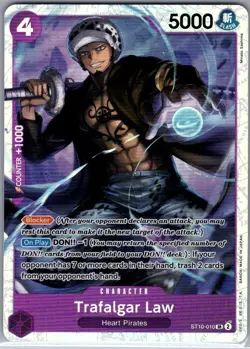 Trafalgar Law ST10-010 SR English The Three Captains - One Piece Card - NM - Image 1