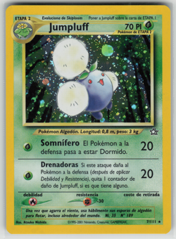 Spanish Jumpluff 7/111 NM Neo Genesis 2000 WOTC Holo Swirl Pokemon Card - Image 1